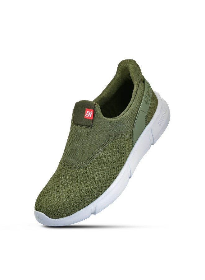 Puca Shoes | Lightweight | Lycra collar | Stylish men shoes | All-day comfort | X-Uno Olive - Image 1